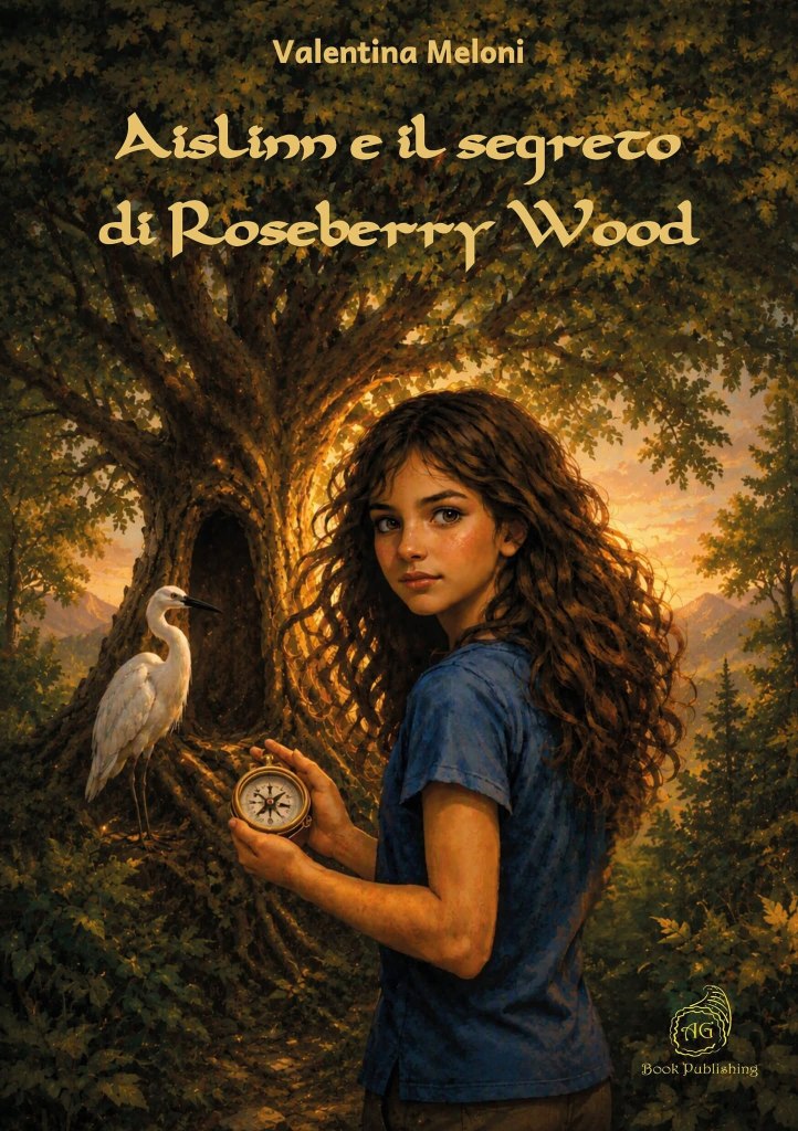 Aislinn e il compasso dorato -copertina di Aislinn e segreto di Roseberry Wood di Valentina Meloni